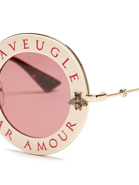 gucci pink glasses l'aveugle par amour elton john|love is blind Gucci.